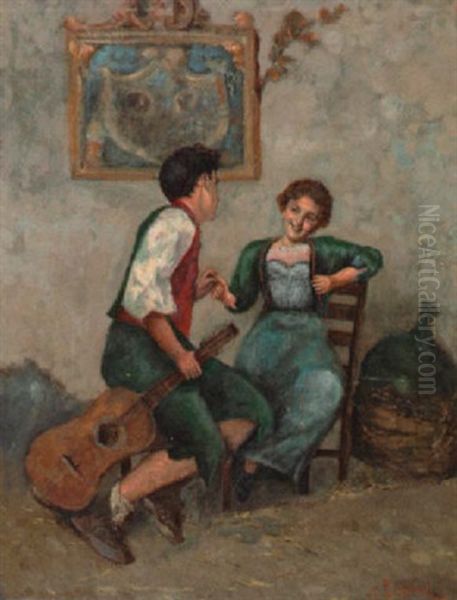 Kokette Gitarrenschulerin Mit Lehrer - view 1