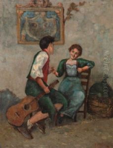 Kokette Gitarrenschulerin Mit Lehrer by Salvatore Postiglione