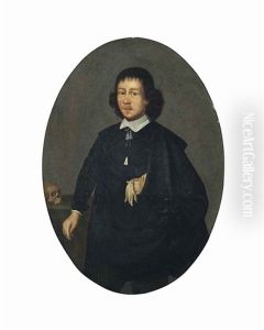 Portrait Of A Gentleman, Three-quarter-length, With A Skull On A Draped Table
