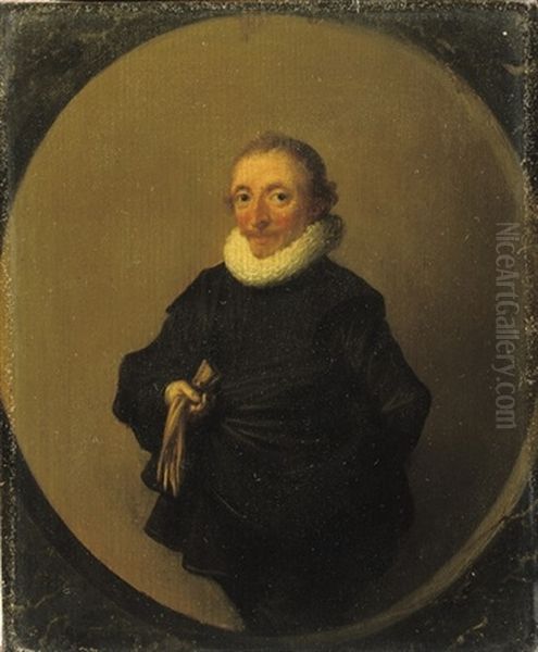 Portrait Of David De Moor In A Black Costume With A White Molensteenkraag - view 1