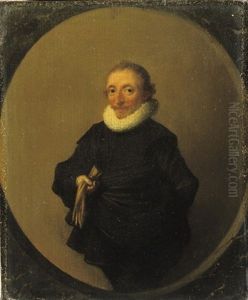 Portrait Of David De Moor In A Black Costume With A White Molensteenkraag thumbnail