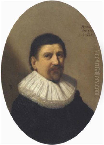 Portrait Of A Gentleman, Aged 46, In A Black Coat And A White Ruff - view 1