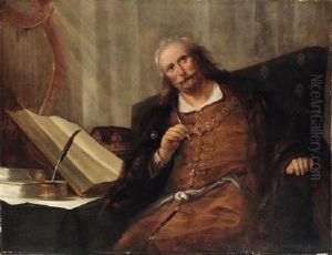 King David, Seated At A Desk