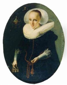 Portrait Of A Young Woman With A White Ruff by Hendrick Gerritsz. Pot