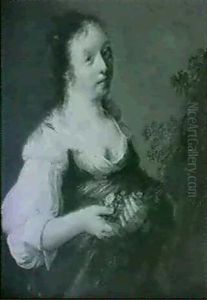 A Portrait Of A Lady As Flora A Portrait Of A Man As A Shepherd by Hendrick Gerritsz. Pot