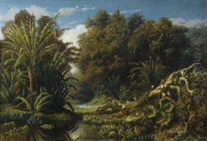Vue D'une Riviere, Probablement A Madagascar by Adolphe Martial Potemont