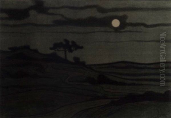 A Moonlit Dune Landscape - view 1