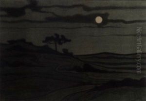 A Moonlit Dune Landscape by Willem Pothast