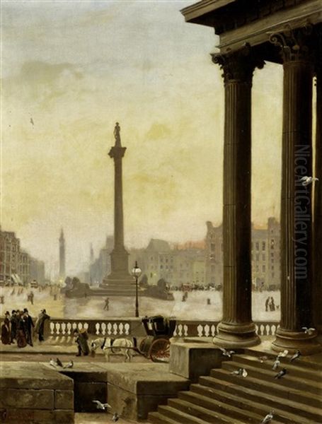 Abendstimmung Uber Dem Geschaftigen Trafalgar Square, London - view 1