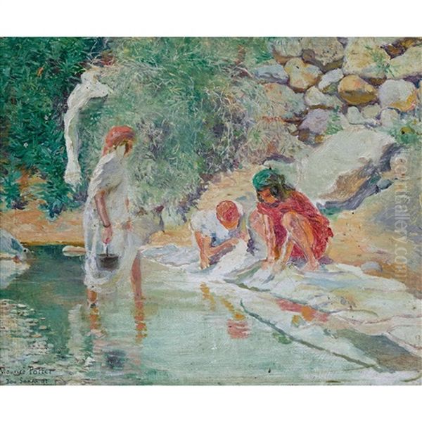 Wascherinnen Am Ufer Bei Bou Saada In Algerien - view 1