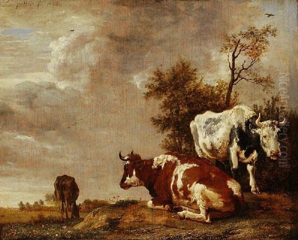 Three Cows In A Pasture - view 1