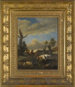 Cattle And A Sheep In A Landscape With A Blasted Tree by Paulus Potter