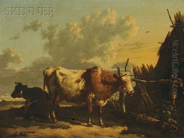 Cattle In A Farmyard (attributed To Nicolaes Berchem (1620-1638)) - view 1