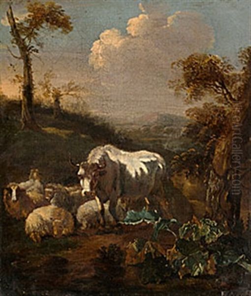 Landskap Med Ko Och Far - view 1