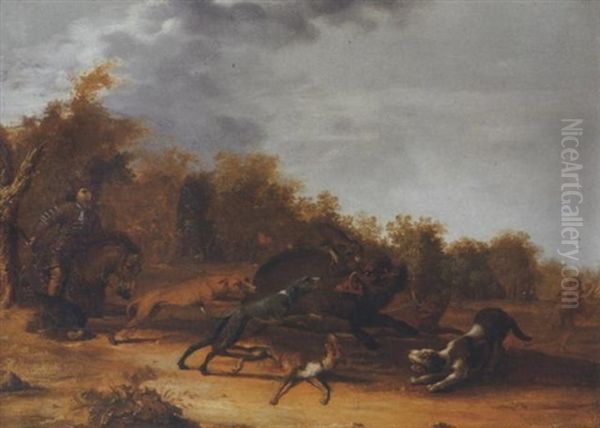 A Boar Hunt In A Forest - view 1