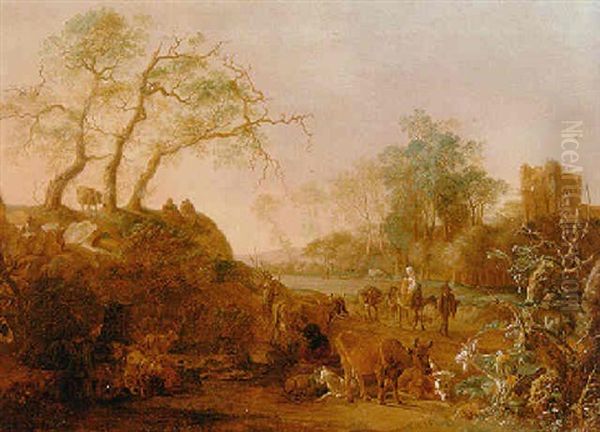 An Italianate River Landscape With The Flight Into Egypt - view 1