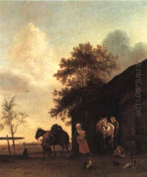 Bauernfamilie Vor Einem Stall - view 1