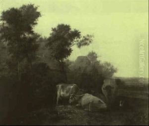 Troupeau De Vaches Pres D'une Chaumiere Troupeau De Vaches Pres D'une Chaumiere