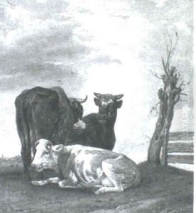Three Cattle In A Landscape