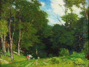 Figures Strolling In A Summery Landscape Figures Strolling In A Summery Landscape