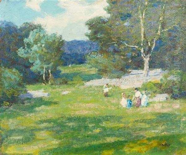 Children In Meadow - view 1