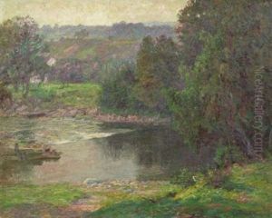 By The Mill Pond Or By The Riverside by Edward Henry Potthast