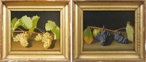 Grappe De Raisins Noir Et Pomme (+ Grappe De Raisins Blanc; 2 Works) by Charles Mouthier Pouchon