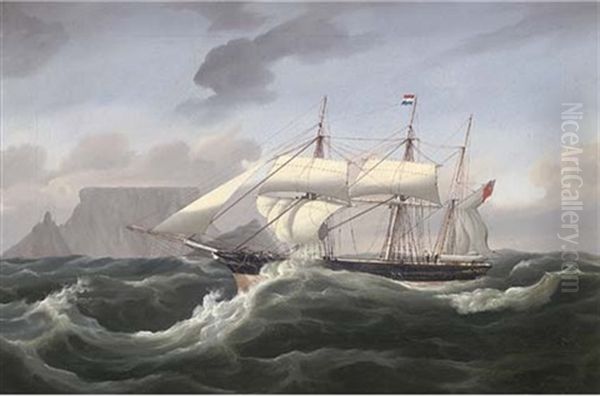 The Barque Spinning Jenny Under Reduced Sail Off Cape Town - view 1