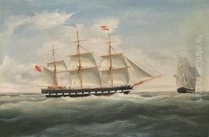 The 3-masted Merchantman "ann Mitchell" by Ernest Poulson