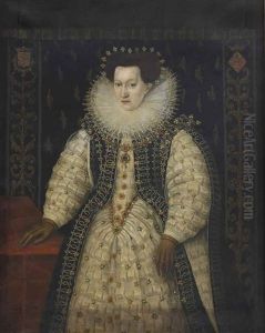 Portrait Of Jeanne, Duchess D'arschot by Frans Pourbus the Elder
