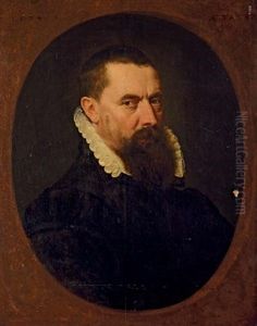 Portrait Of A Bearded Gentleman In A Black Doublet With A White Lace Ruff