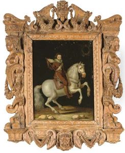 An Equestrian Portrait Of A Nobleman (the Duc De Joyeuse?) by Frans Pourbus the Elder