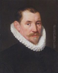 Portrait Of A Gentleman Wearing Black With White Ruff