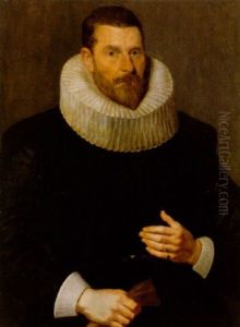 Portrait Eines Mannes Mit Halskrause Und Schwarzem Kostum Portrait Eines Mannes Mit Halskrause Und Schwarzem Kostum