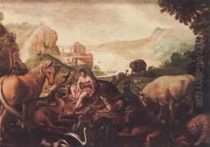 Orpheus Charming The Animals by Frans Pourbus the Elder