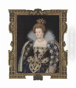 Portrait Of Marie De Medici (1573-1642), Queen Consort Of France, Half-length by Frans Pourbus the younger
