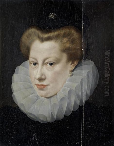 Portrait Of A Lady, Bust-length, In Black Costume And White Ruff - view 1