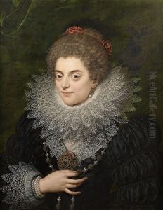 Portrait D"isabelle De Bourbon by Frans Pourbus the younger