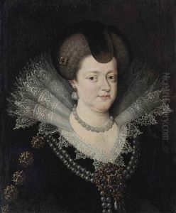 Portrait Of Marie De Medici (1575 -1642), Bust-length, In A Black Dress by Frans Pourbus the younger