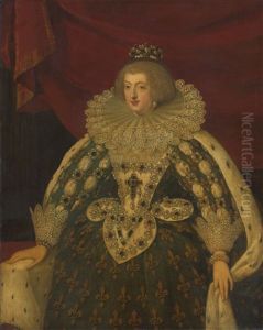 Portrait Of Anne Of Austria by Frans Pourbus the younger