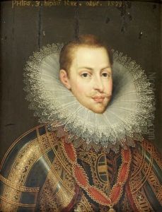 Portrait Of Philip Iii Of Spain, Bust-length, In Armour Wearing The Order Of The Golden Fleece; Portrait Of The Infanta Clara Eugenia, Sister Of King Philip Iii, Bust-length (pair) by Frans Pourbus the younger