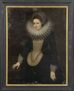 Portrait D'une Dame De Qualite A La Fraise Blanche