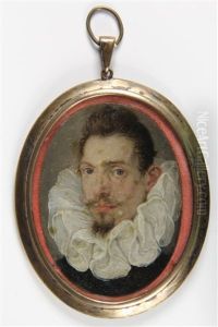 Portrait Of A Bearded Man In A Black Jacket With A White Ruff Collar
