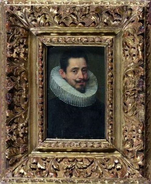 Portrait D'homme Portant Une Fraise Et Un Pourpoint Noir - view 1