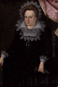 Dreiviertelbildnis Einer Dame Mit Spitzenkragen Dreiviertelbildnis Einer Dame Mit Spitzenkragen