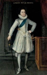 Portrait Of Louis Xiii Of France Wearing The Order Of The Saint Esprit by Frans Pourbus the younger