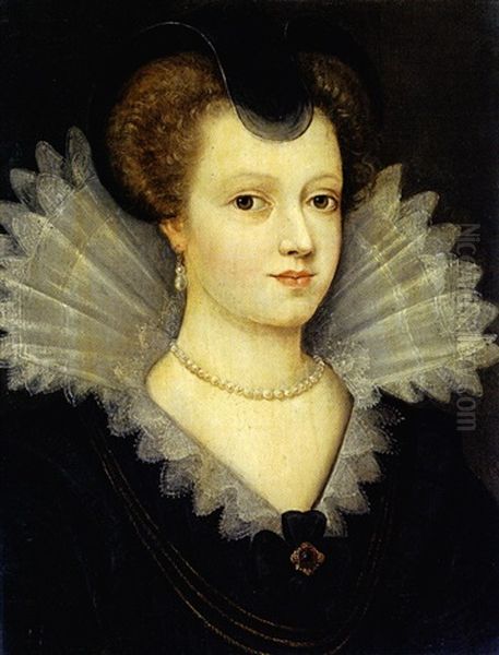 Portrait De Femme A La Collerette De Dentelle - view 1