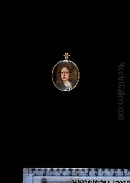 A Gentleman, Wearing Blue Coat, White Jabot And Full-bottomed Natural Wig. - view 1