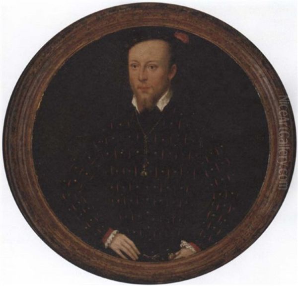 Portrait Of The Comte Lamoral D'egmont, Prince De Gavere, In A Black Doublet Slashed With Red With White Collar And Cuffs And Black Cap With Red Feather, Wearing The Order Of The Golden Fleece - view 1