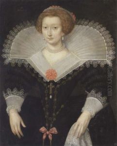 A Portrait Of A Lady Wearing A Black Dress And White Lace Collar by Frans Pourbus the younger